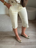 Pantalon capri en denim léger - Crème