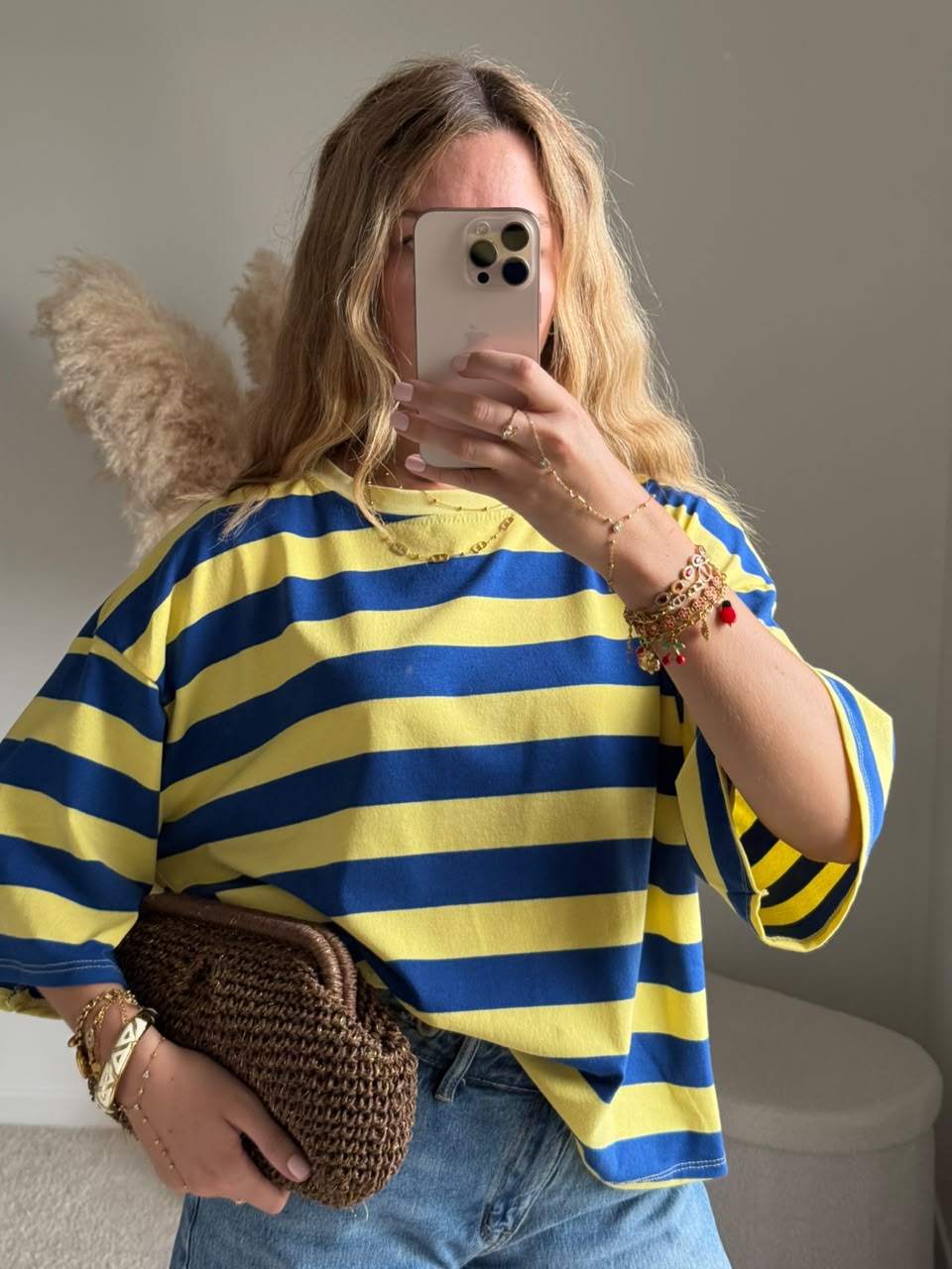 T-shirt en coton rayé coupe boyish