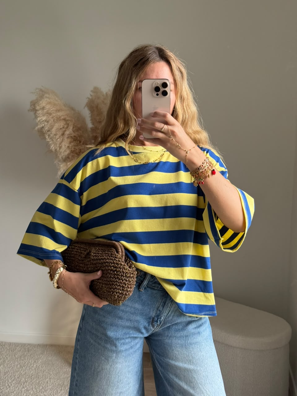 T-shirt en coton rayé coupe boyish
