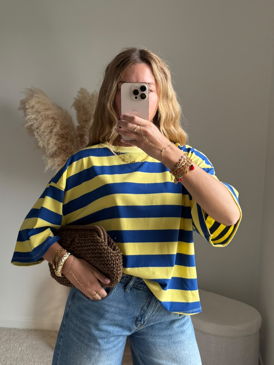 T-shirt en coton rayé coupe boyish