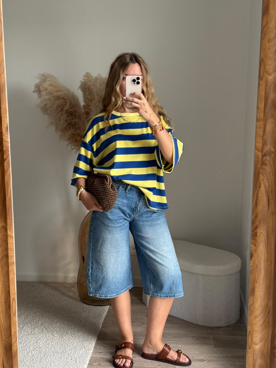 T-shirt en coton rayé coupe boyish
