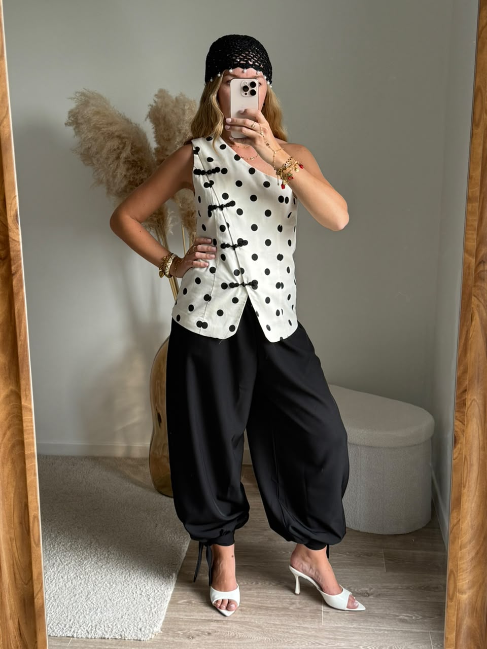 Pantalon fluide à chevilles nouées