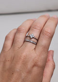 Set de 2 bagues fleur et strass - Argent