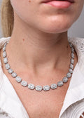 Collier rivière à cristaux rectangulaires - Argent