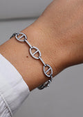 Bracelet maillons effet pavé - argentés