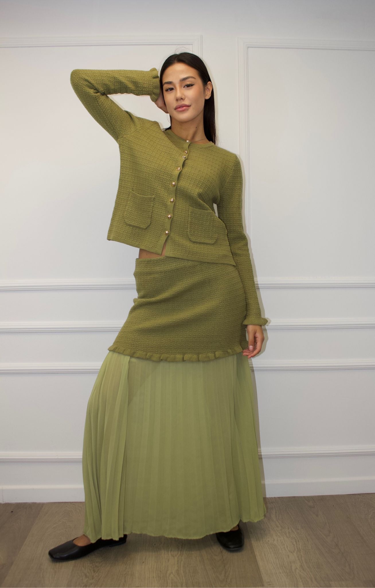 Ensemble Neila vert kaki