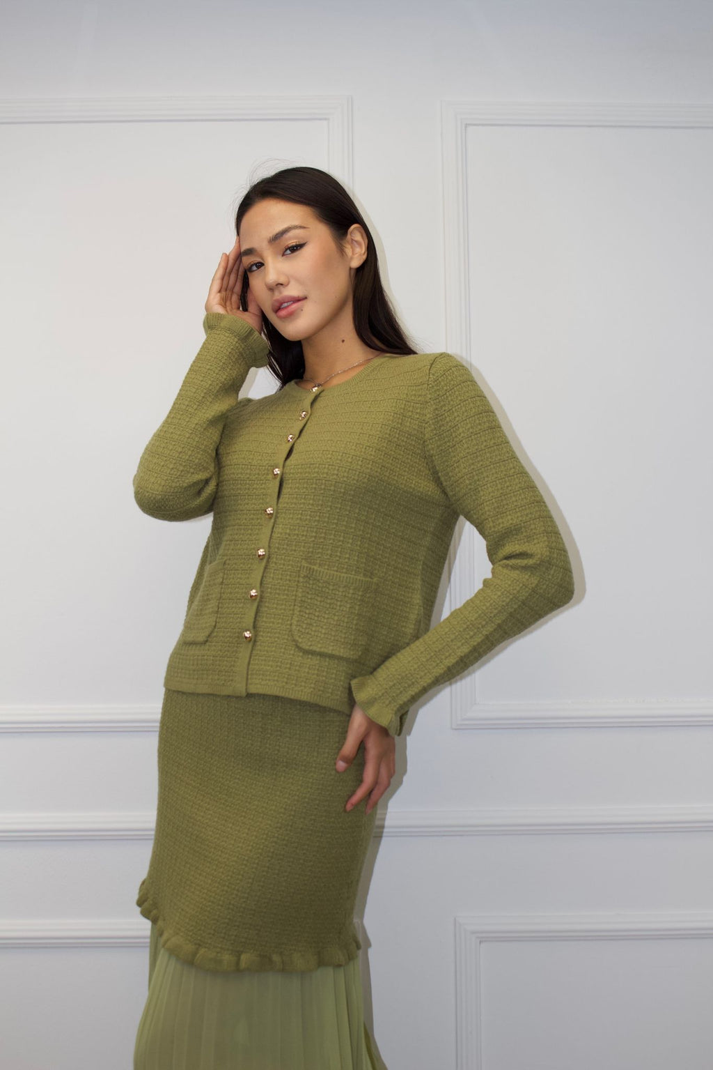 Ensemble Neila vert kaki