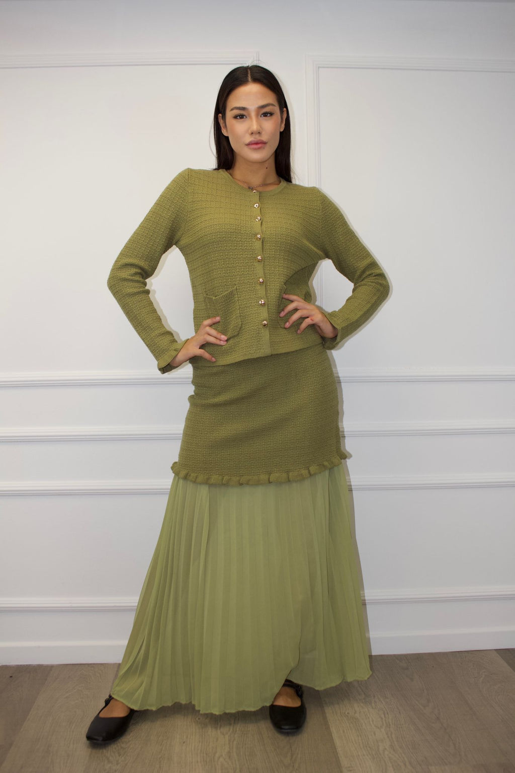 Ensemble Neila vert kaki