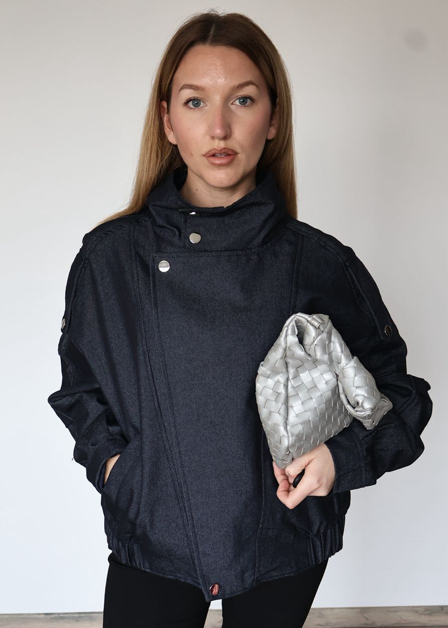 Veste Bomber en Denim Sculptural