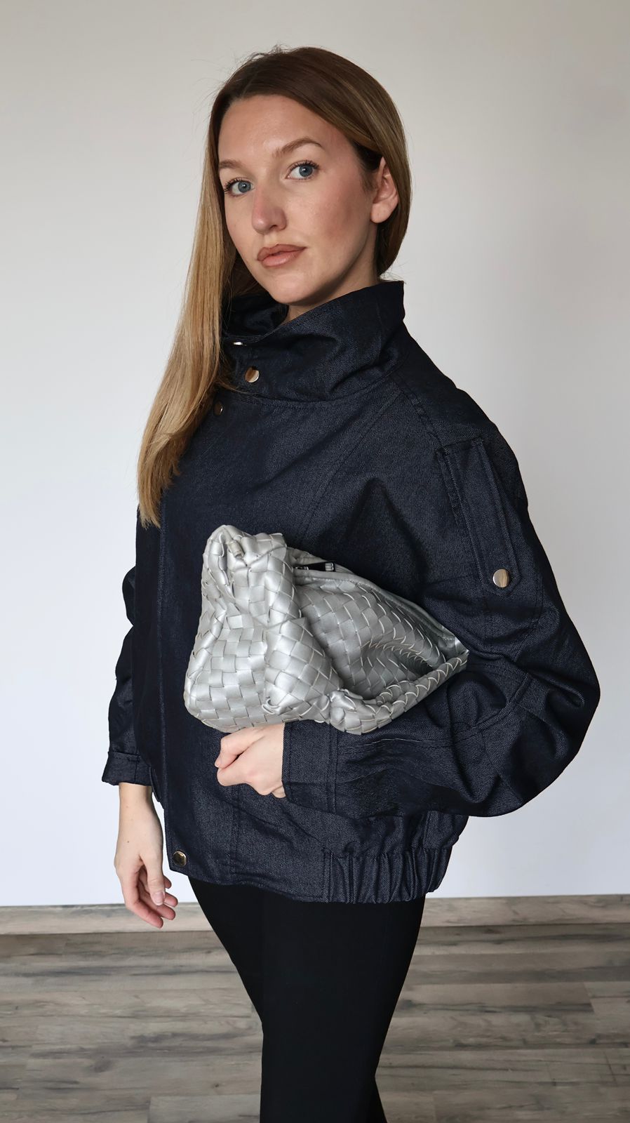 Veste Bomber en Denim Sculptural