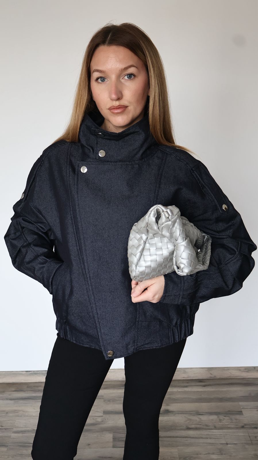 Veste Bomber en Denim Sculptural