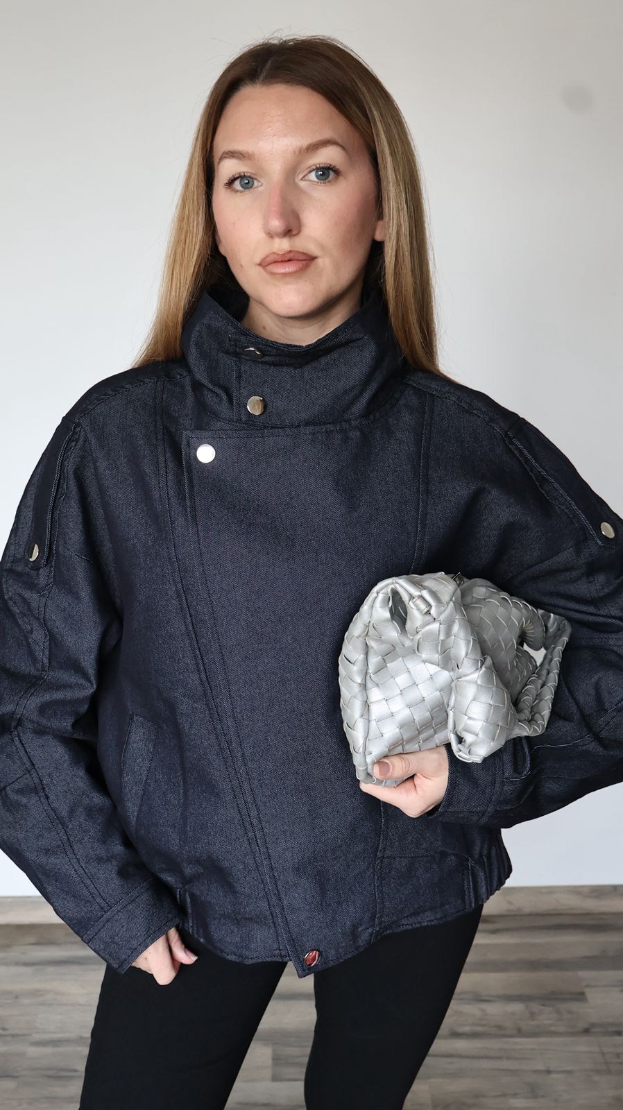 Veste Bomber en Denim Sculptural
