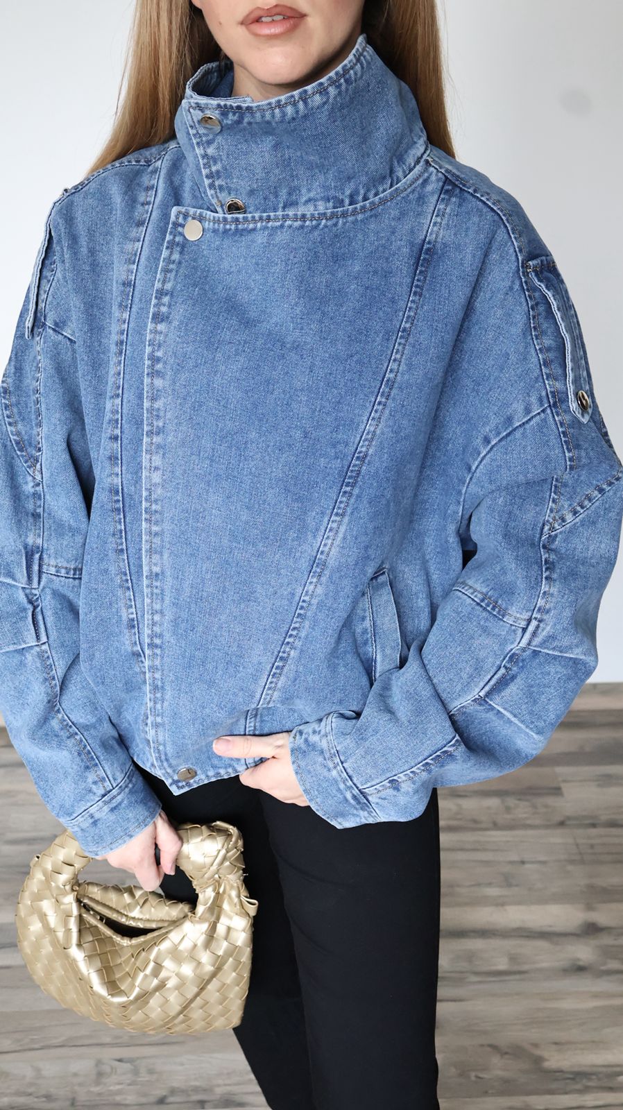 Veste Bomber en Denim Sculptural