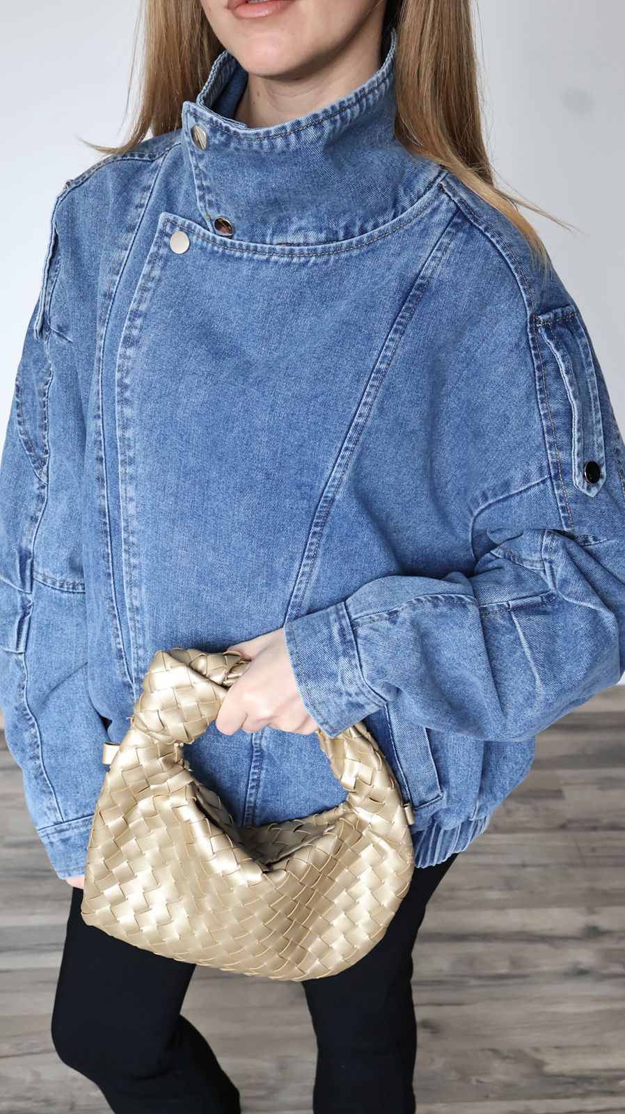 Veste Bomber en Denim Sculptural
