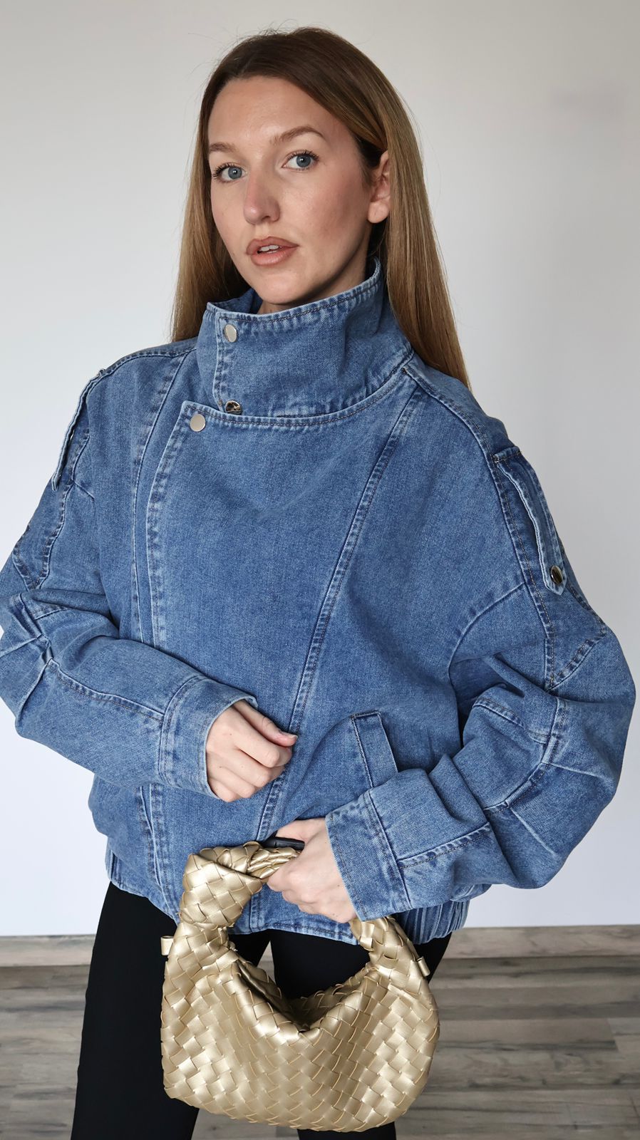 Veste Bomber en Denim Sculptural