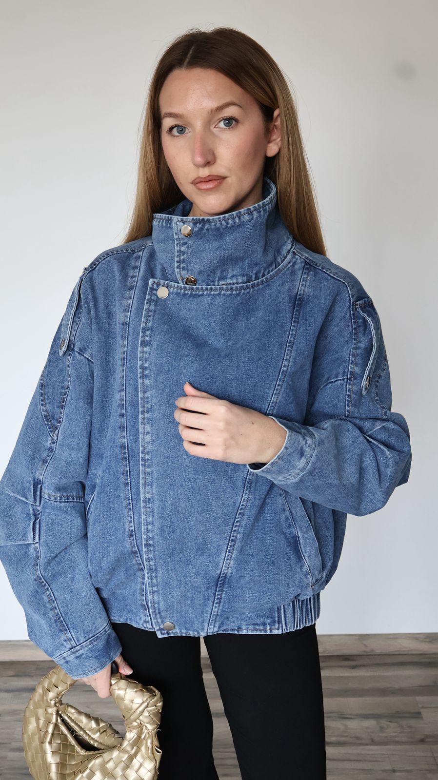 Veste Bomber en Denim Sculptural