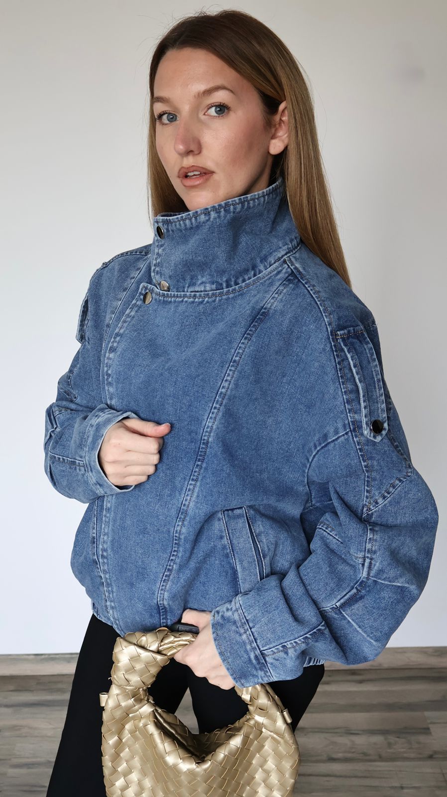Veste Bomber en Denim Sculptural