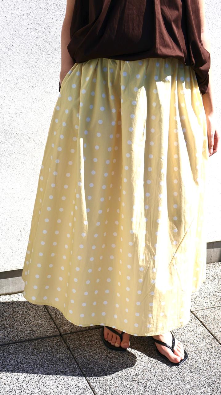 JUPE MIDI À POIS VOLUMINEUSE
