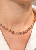 Collier Choker Floral à Cristaux Combinés multicolores