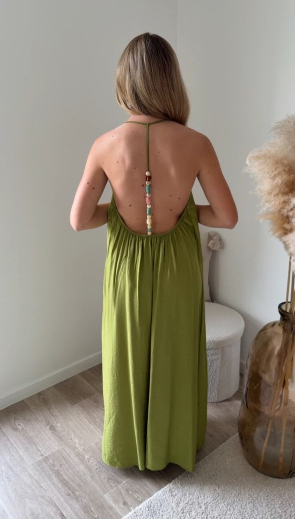 Robe Maxi à Bretelles - Vert