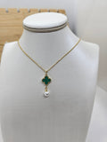 Collier trèfle vert
