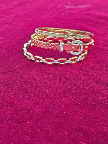 Lot de 3 bracelets en acier inoxydable