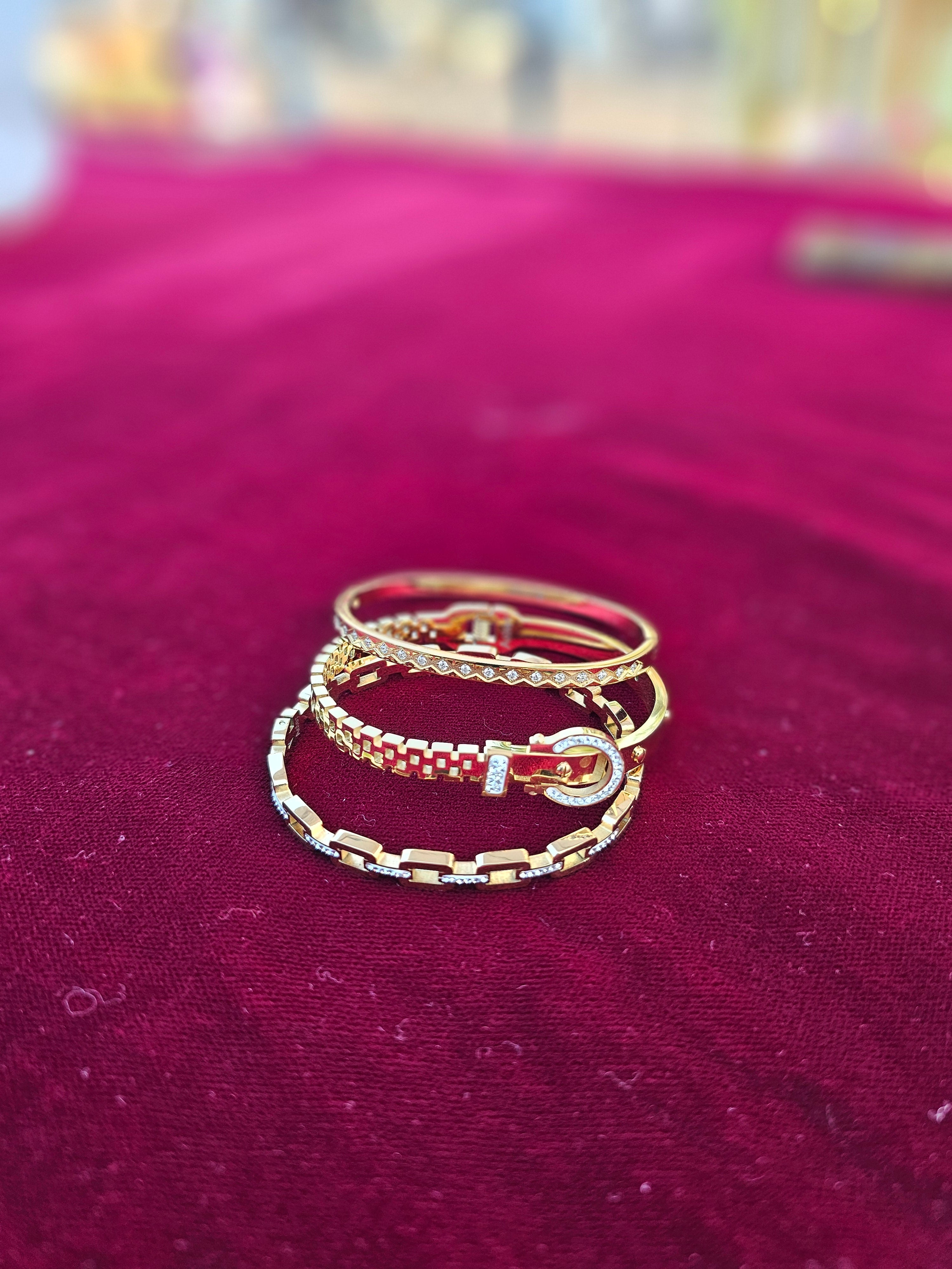 Lot de 3 bracelets en acier inoxydable